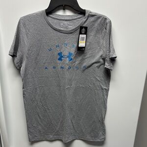 Under Armour Gray Tee with Blue Logo